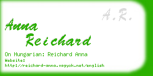 anna reichard business card